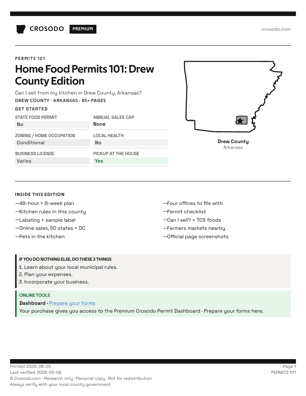 Permit Guide 101 cover for Drew County
