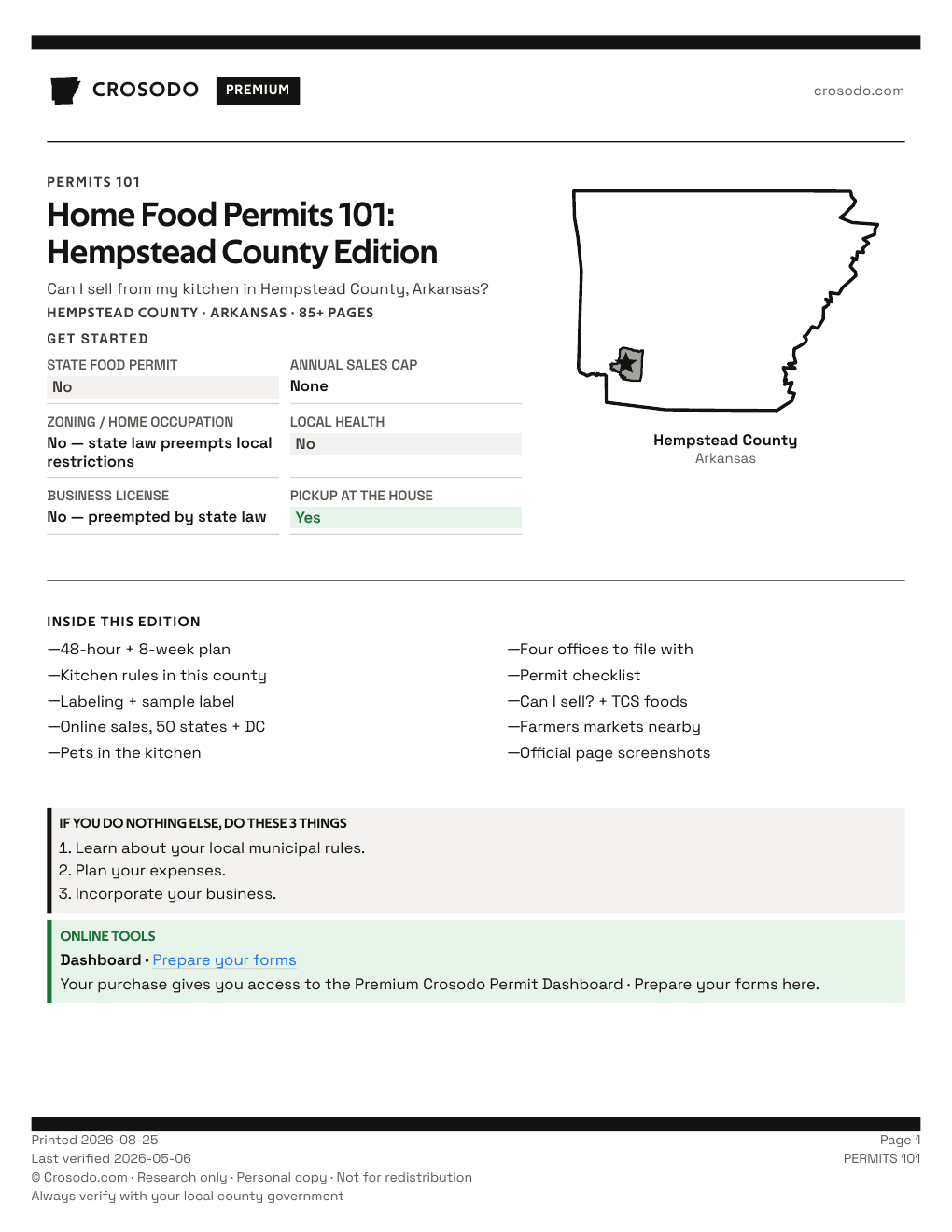 Permit Guide 101 cover for Hempstead County