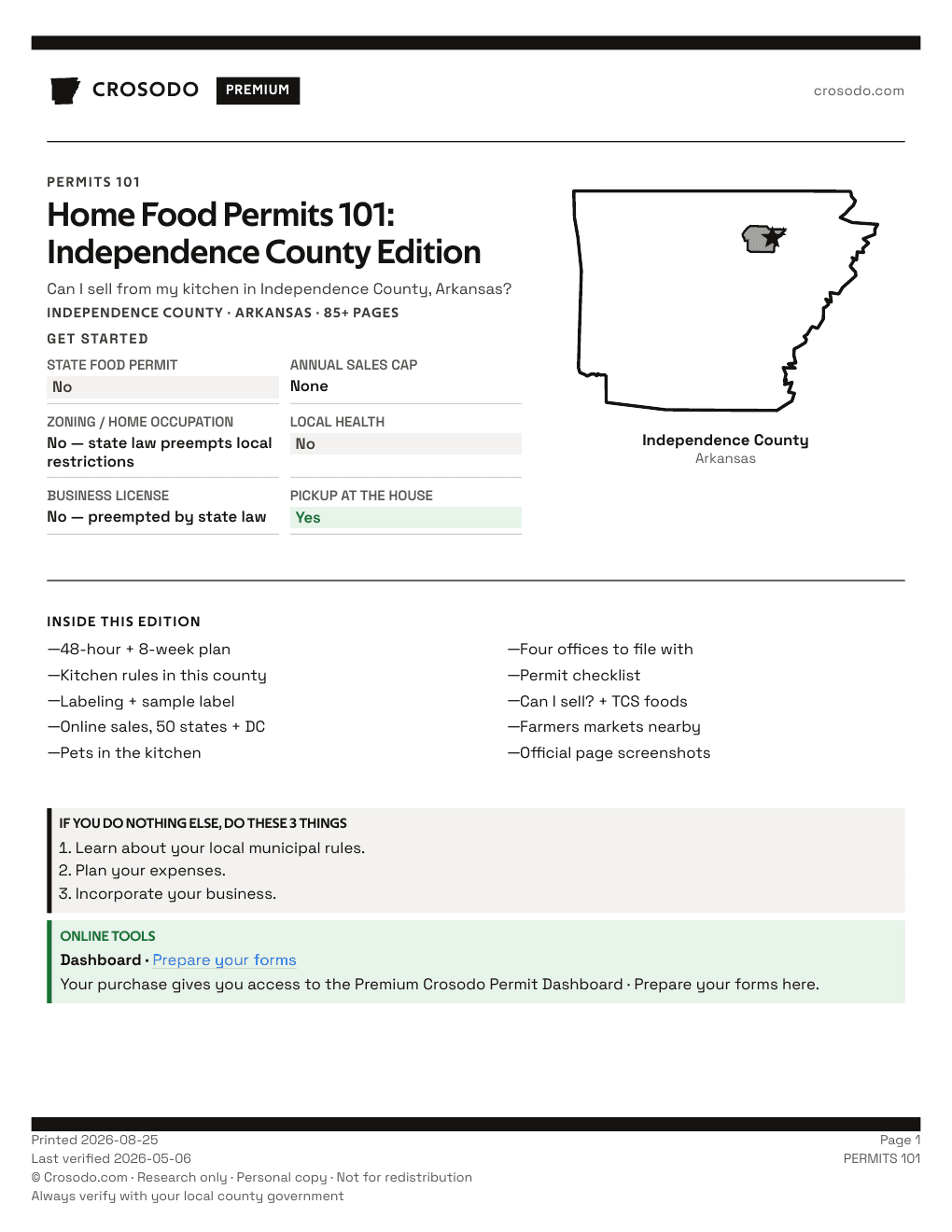 Permit Guide 101 cover for Independence County