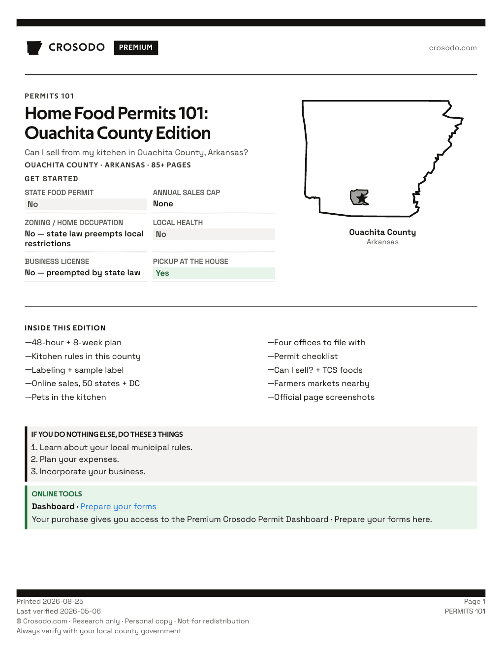 Permit Guide 101 cover for Ouachita County