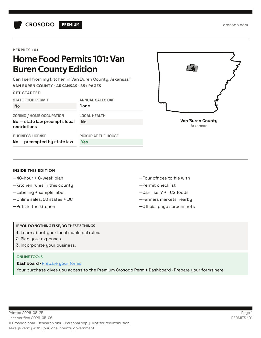 Permit Guide 101 cover for Van Buren County