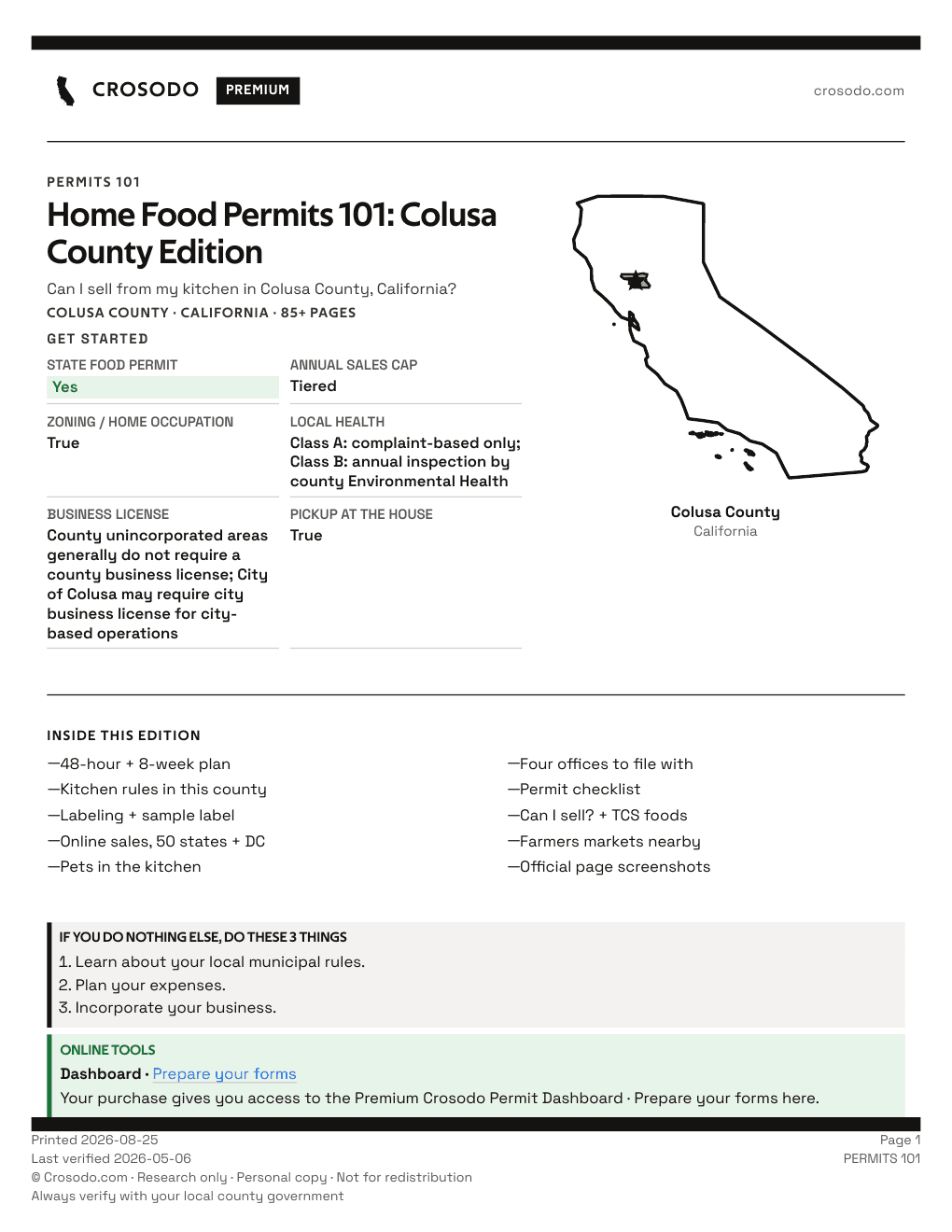 Permit Guide 101 cover for Colusa County