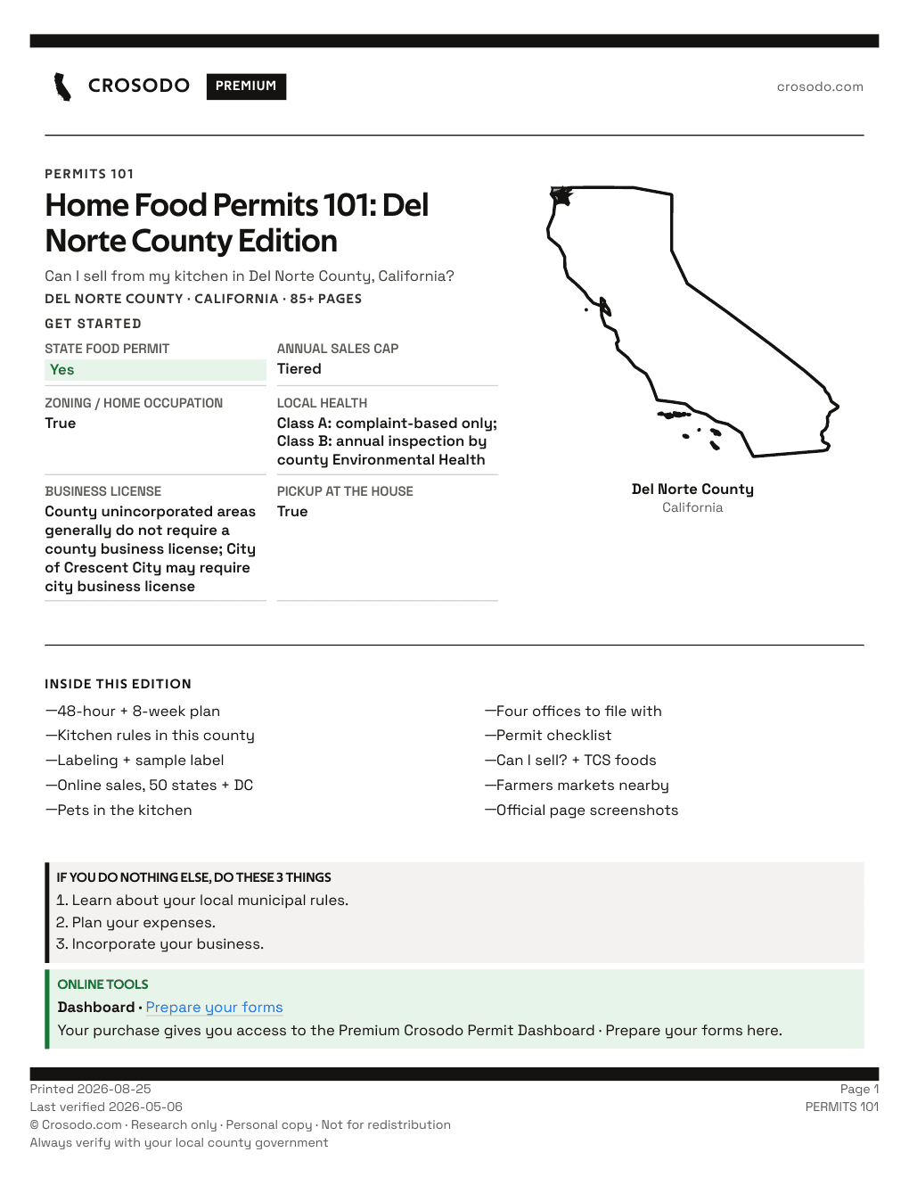 Permit Guide 101 cover for Del Norte County