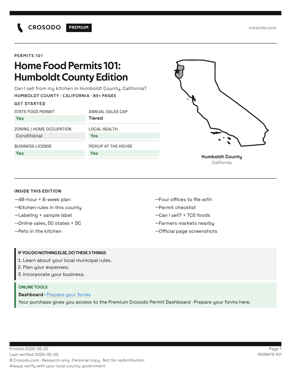 Permit Guide 101 cover for Humboldt County