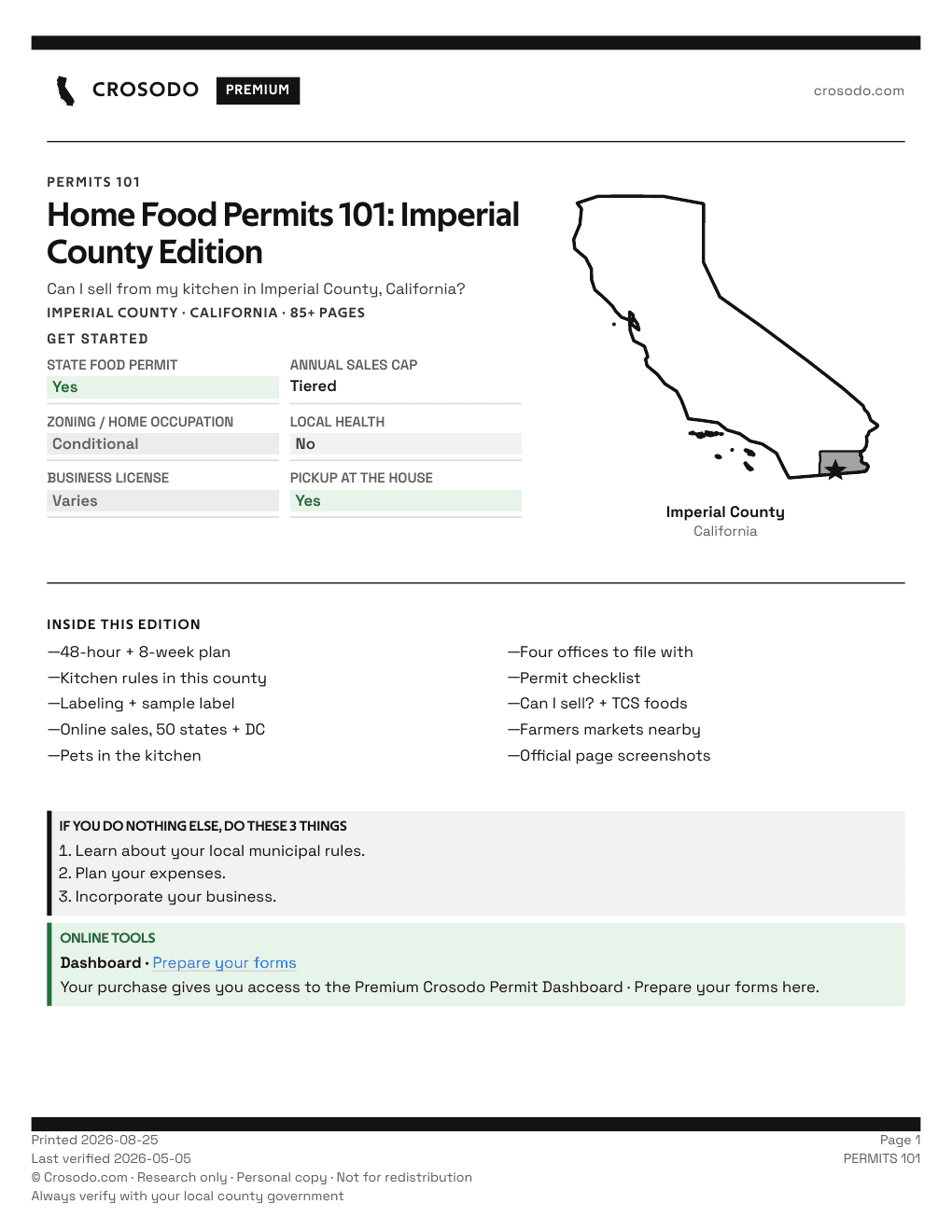 Permit Guide 101 cover for Imperial County