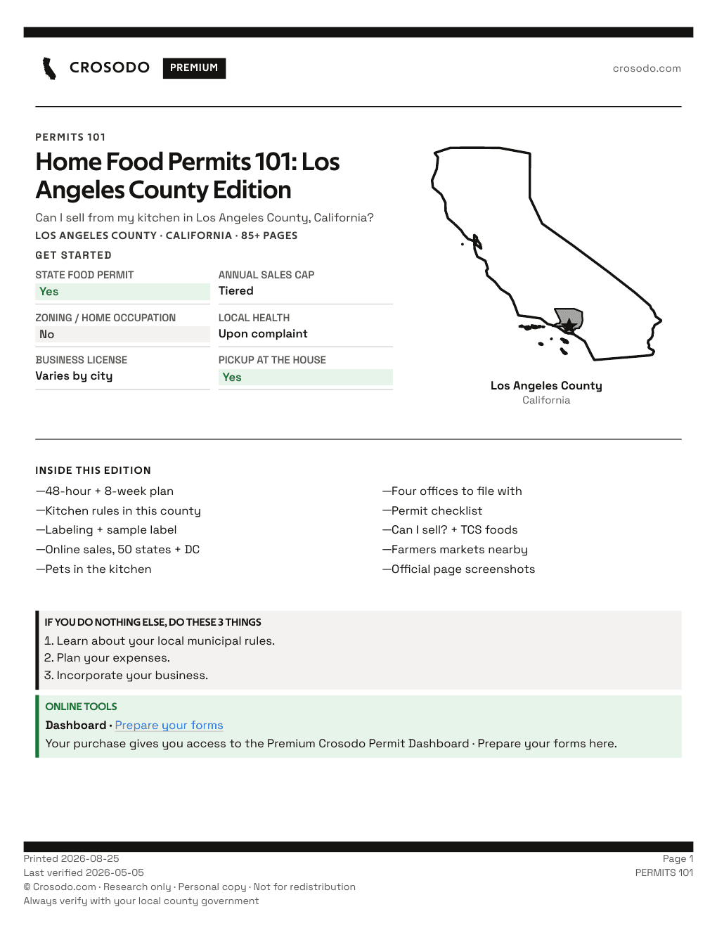 Permit Guide 101 cover for Los Angeles County