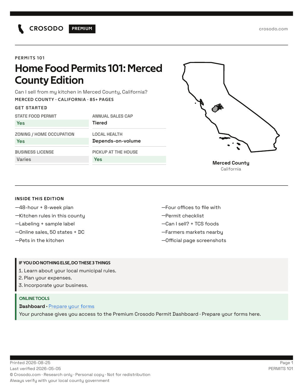Permit Guide 101 cover for Merced County