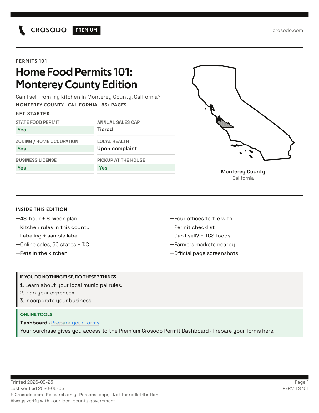 Permit Guide 101 cover for Monterey County