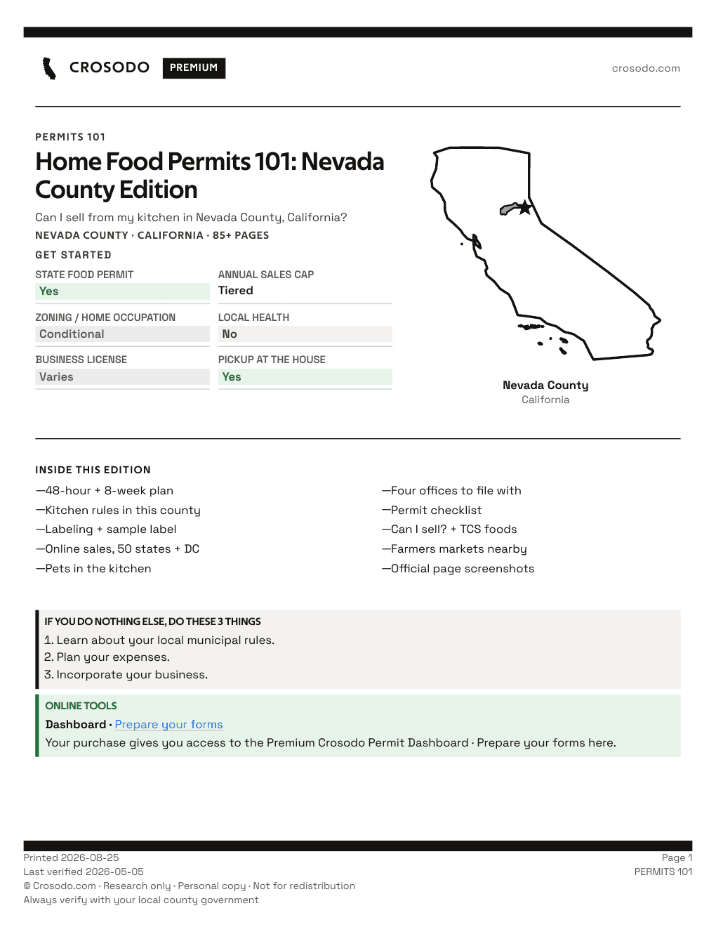 Permit Guide 101 cover for Nevada County
