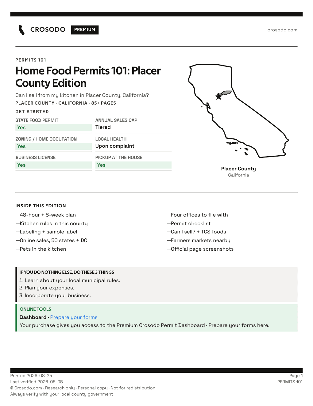 Permit Guide 101 cover for Placer County