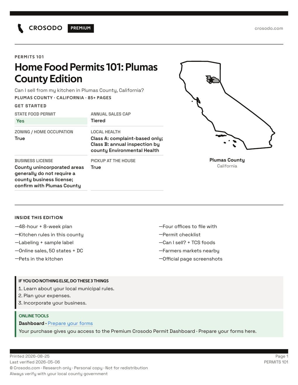 Permit Guide 101 cover for Plumas County