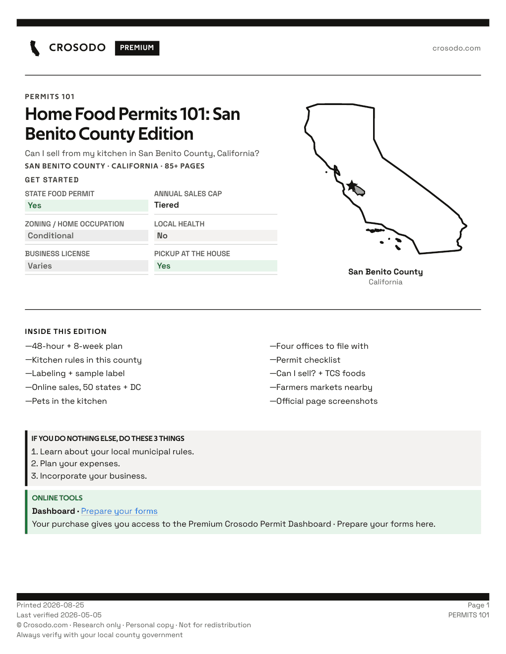 Permit Guide 101 cover for San Benito County