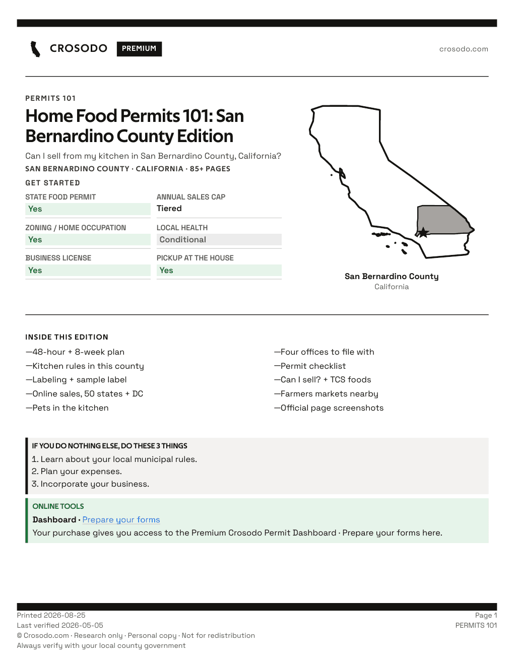 Permit Guide 101 cover for San Bernardino County