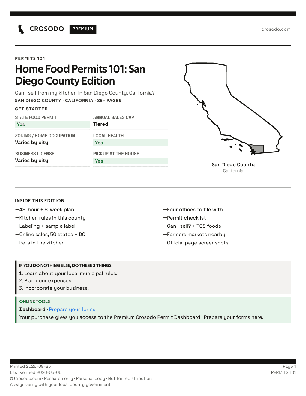 Permit Guide 101 cover for San Diego County