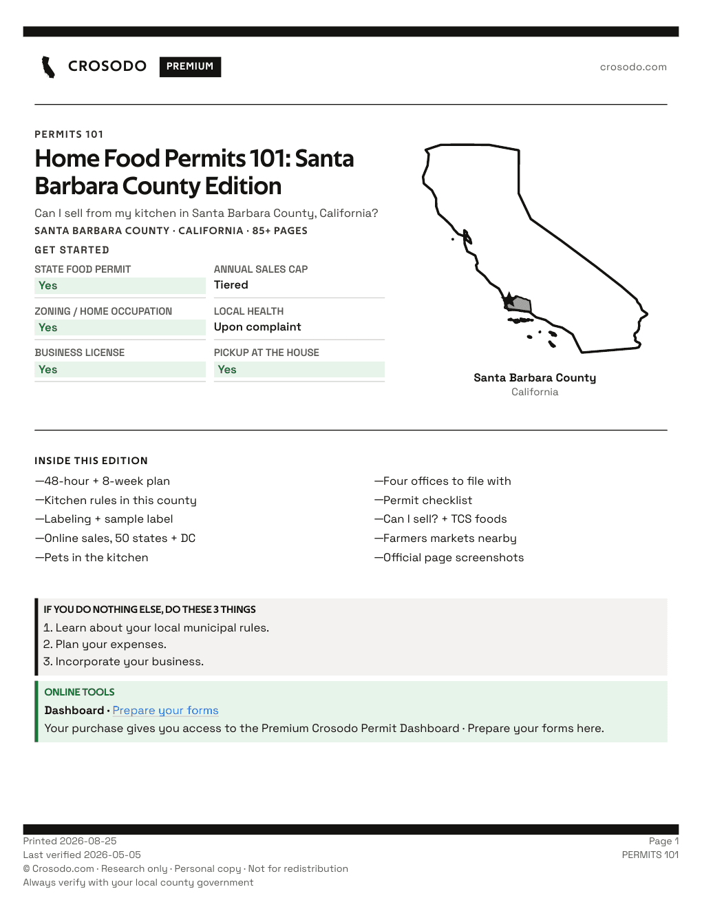Permit Guide 101 cover for Santa Barbara County