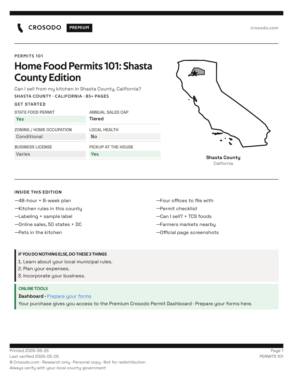 Permit Guide 101 cover for Shasta County
