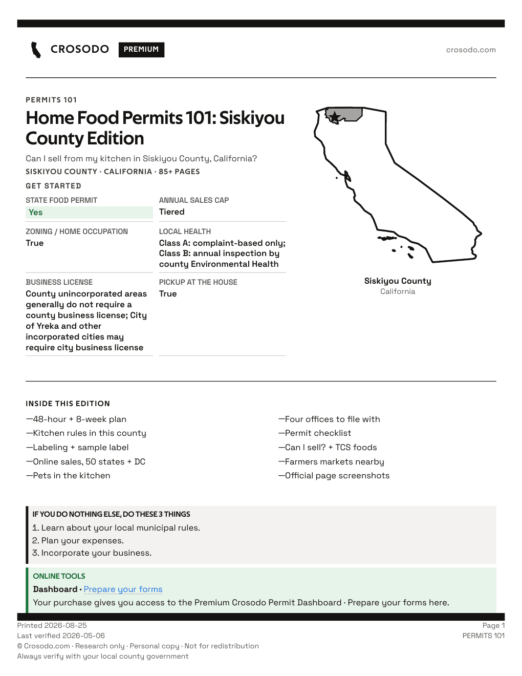 Permit Guide 101 cover for Siskiyou County