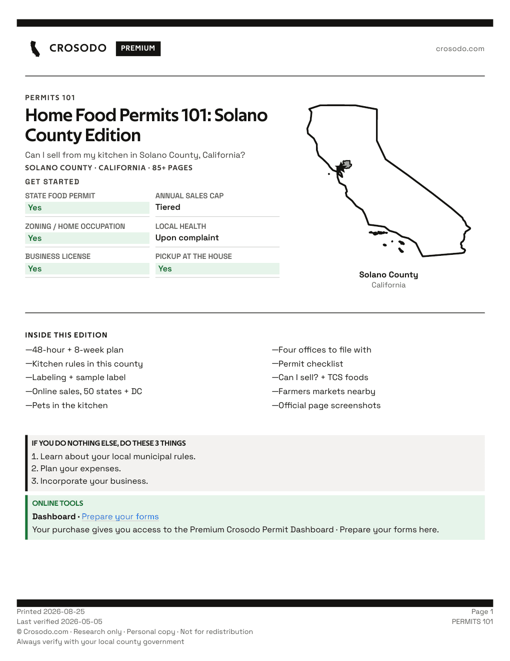 Permit Guide 101 cover for Solano County