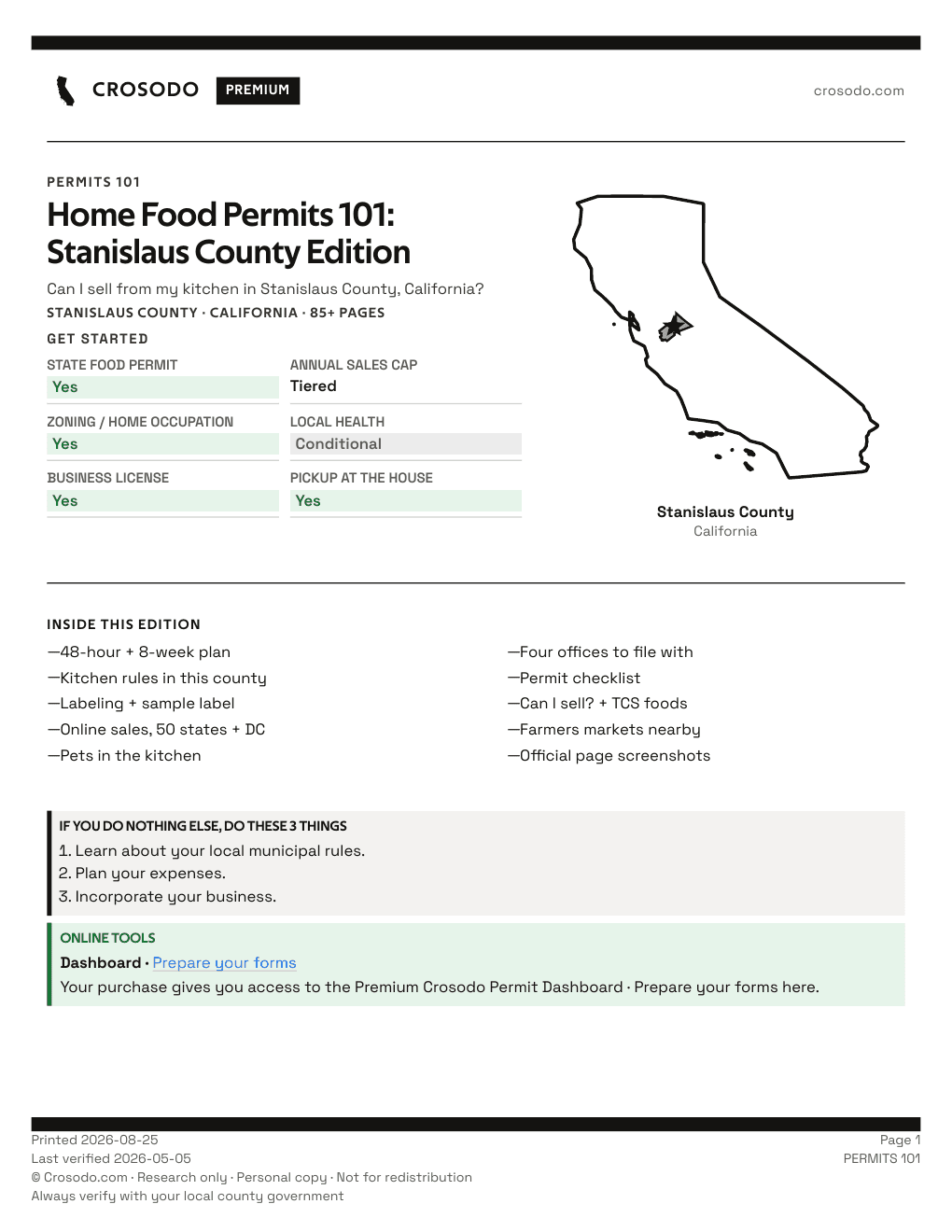 Permit Guide 101 cover for Stanislaus County