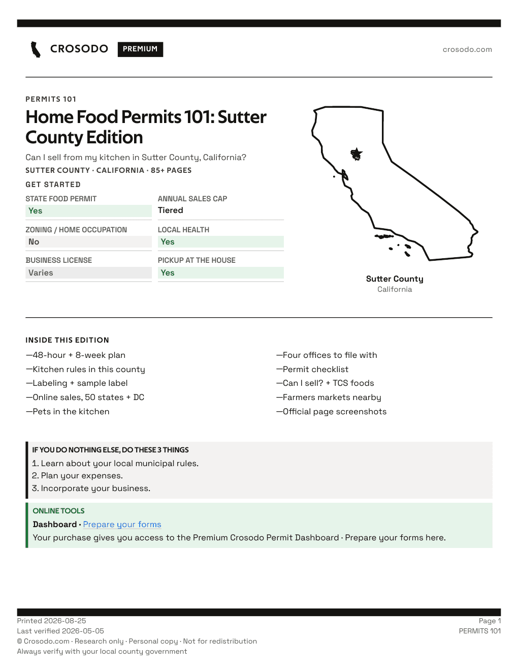 Permit Guide 101 cover for Sutter County