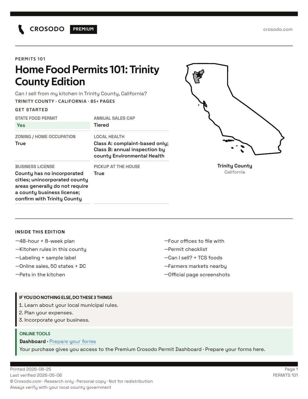 Permit Guide 101 cover for Trinity County
