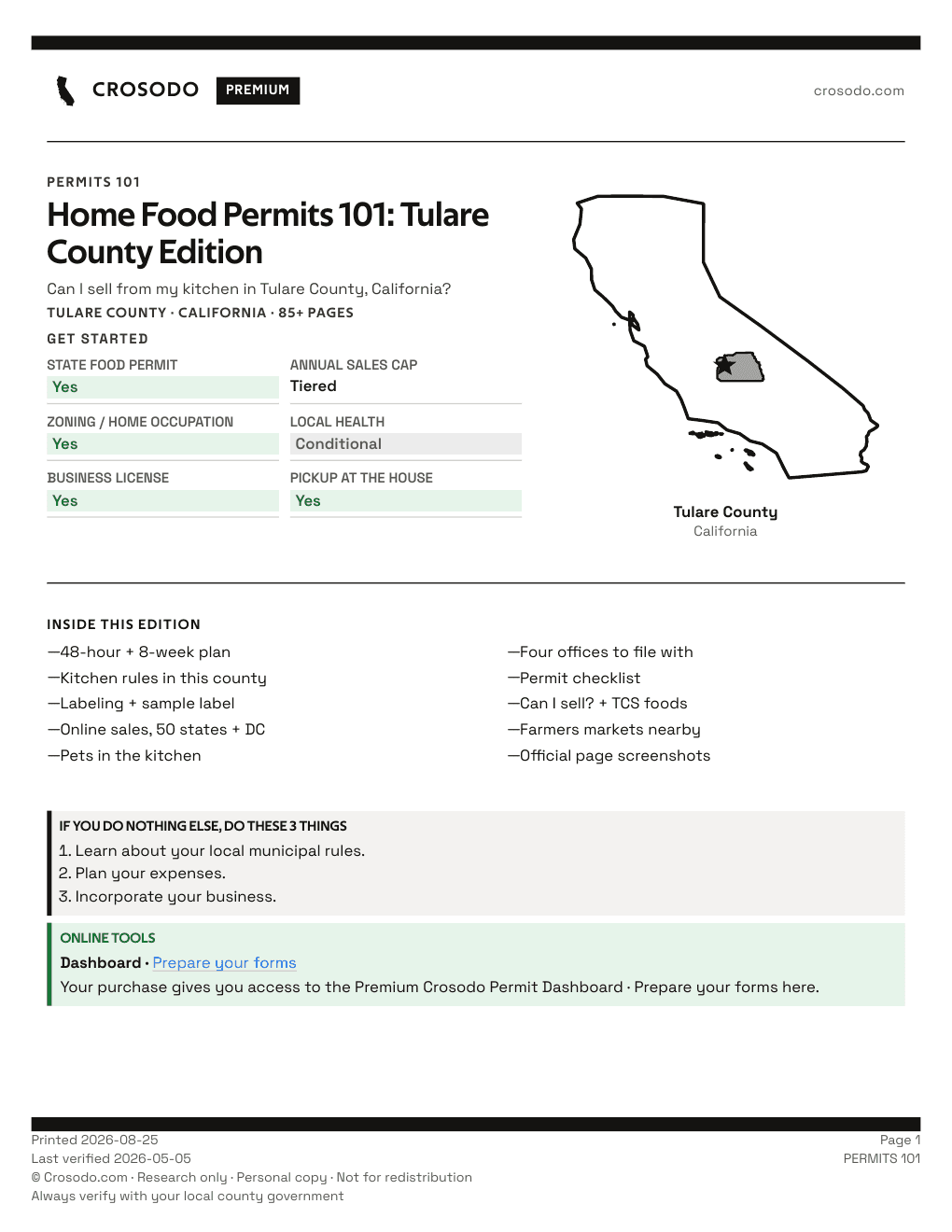 Permit Guide 101 cover for Tulare County