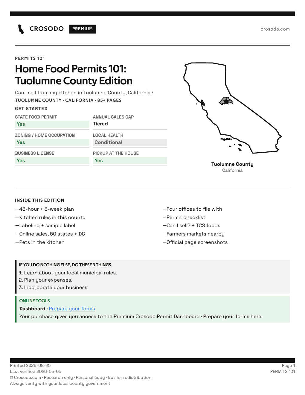 Permit Guide 101 cover for Tuolumne County