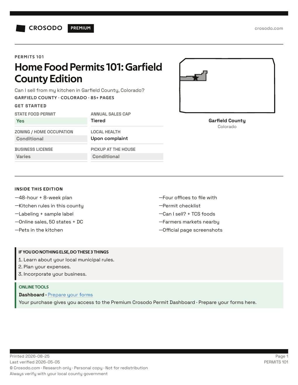 Permit Guide 101 cover for Garfield County