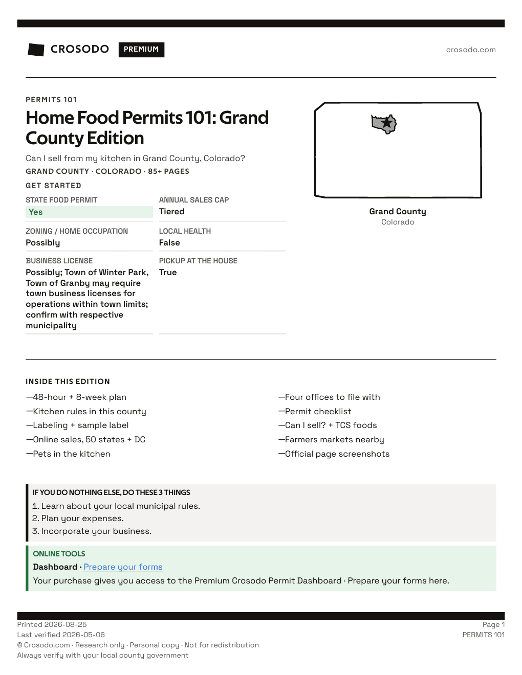 Permit Guide 101 cover for Grand County