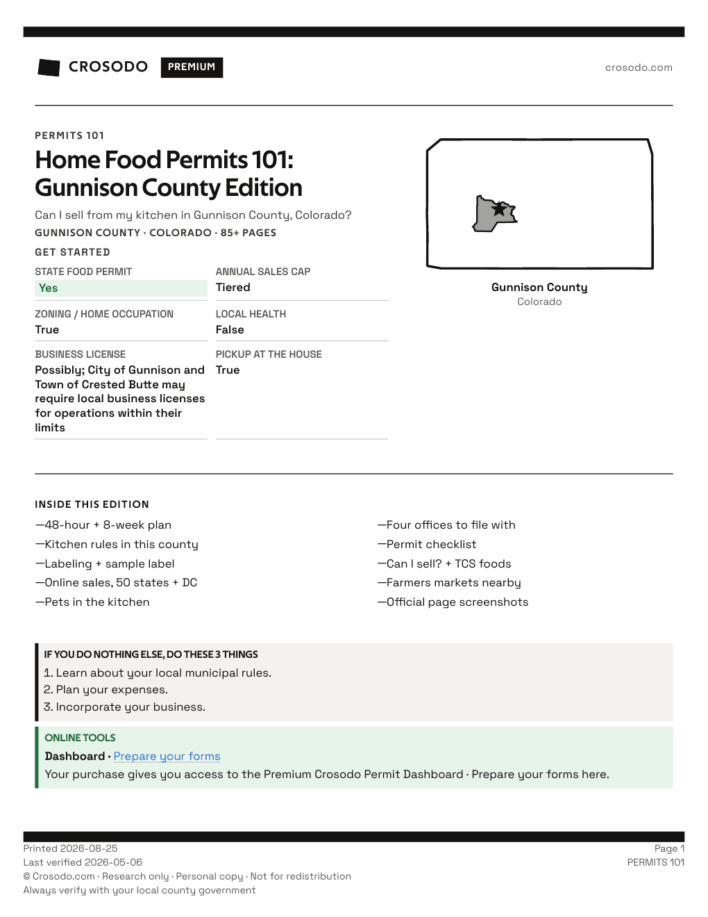 Permit Guide 101 cover for Gunnison County