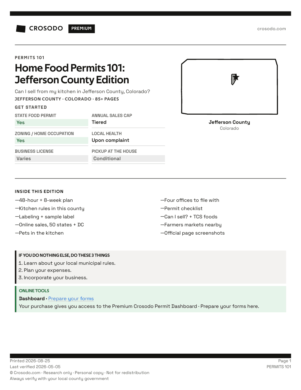 Permit Guide 101 cover for Jefferson County