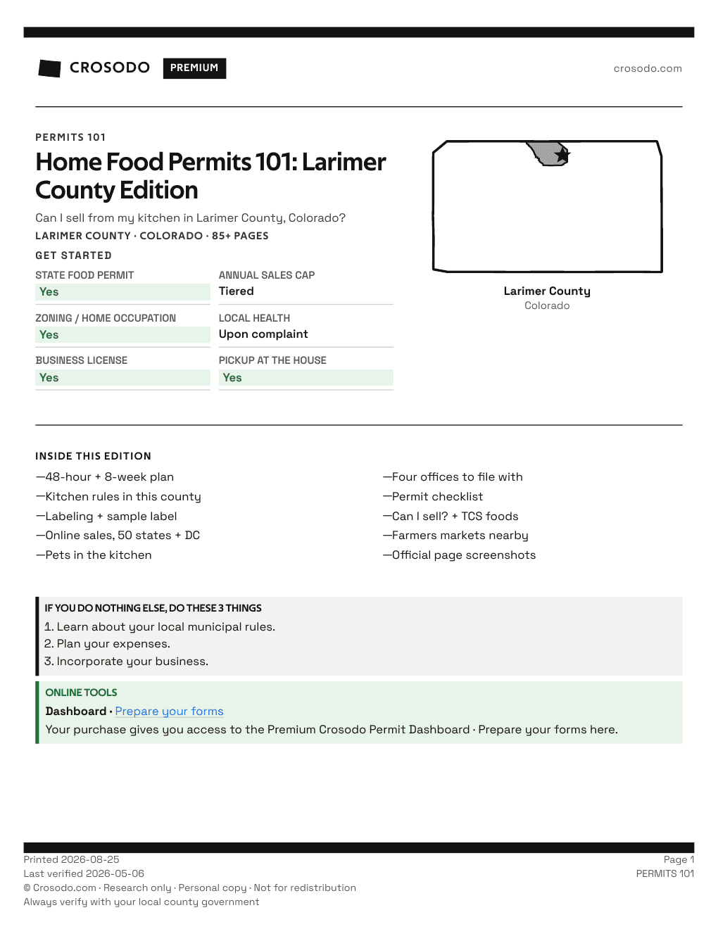 Permit Guide 101 cover for Larimer County