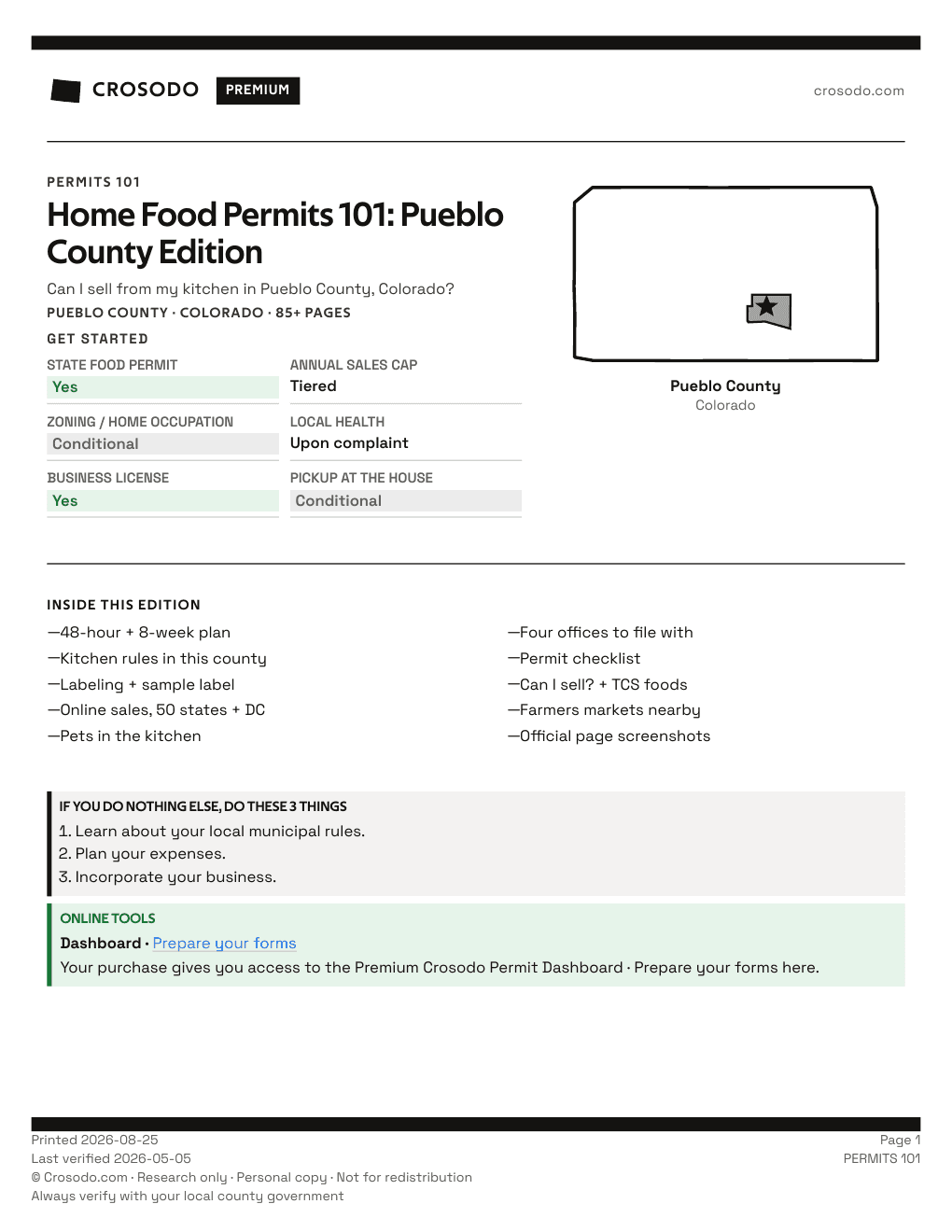 Permit Guide 101 cover for Pueblo County