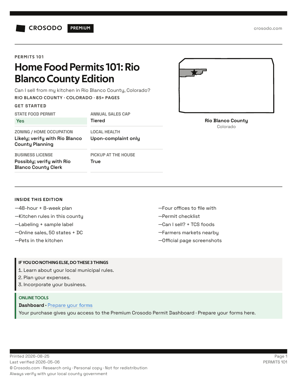 Permit Guide 101 cover for Rio Blanco County