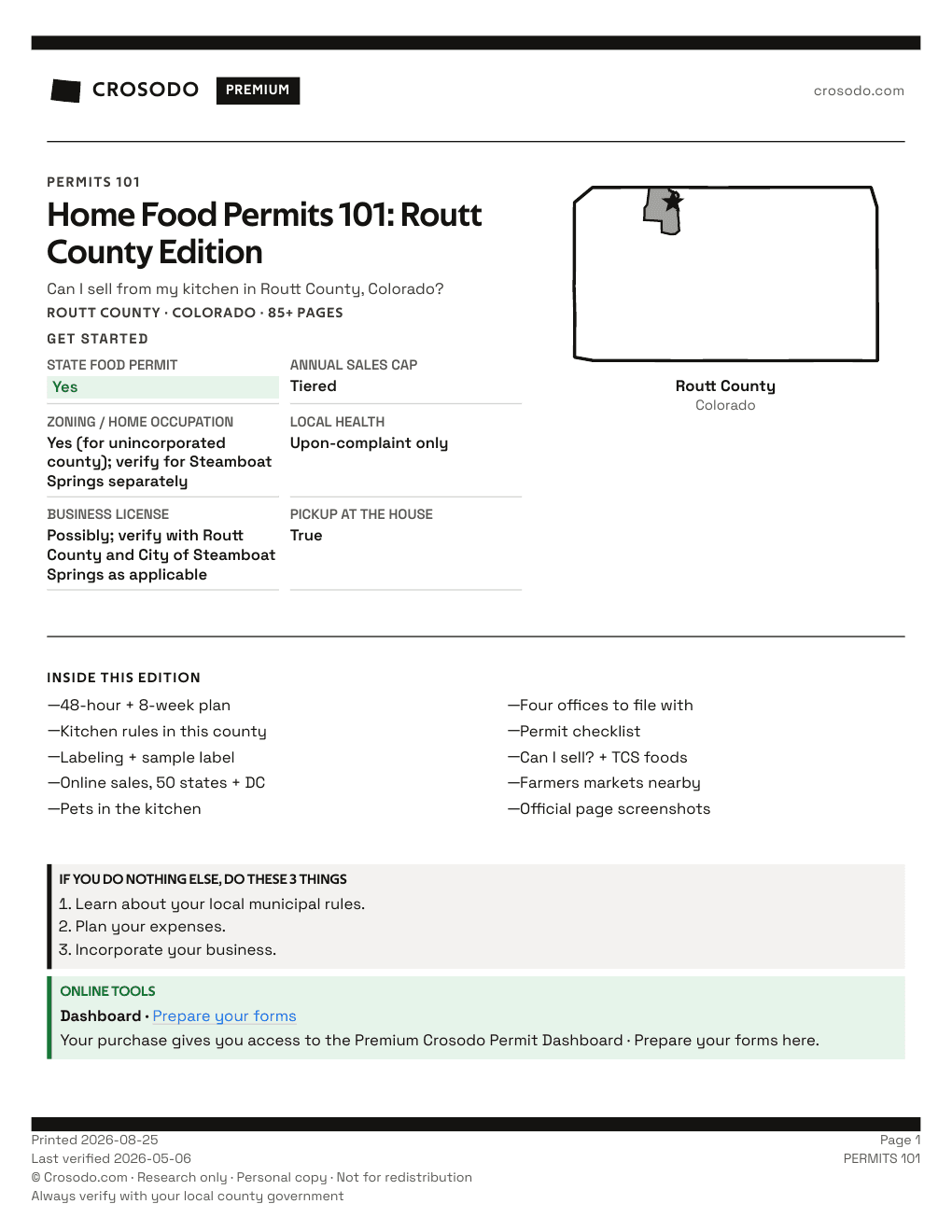 Permit Guide 101 cover for Routt County