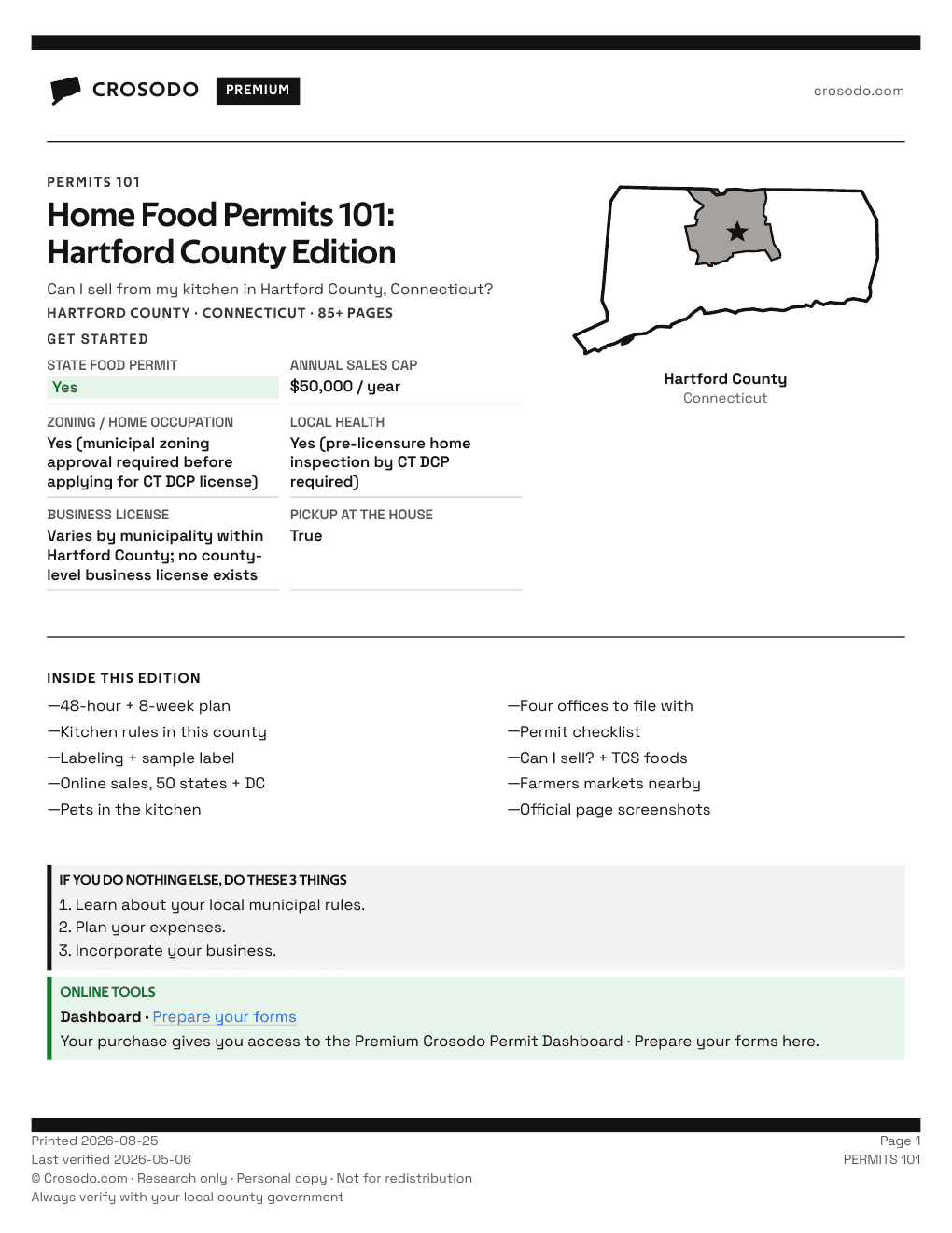 Permit Guide 101 cover for Hartford County