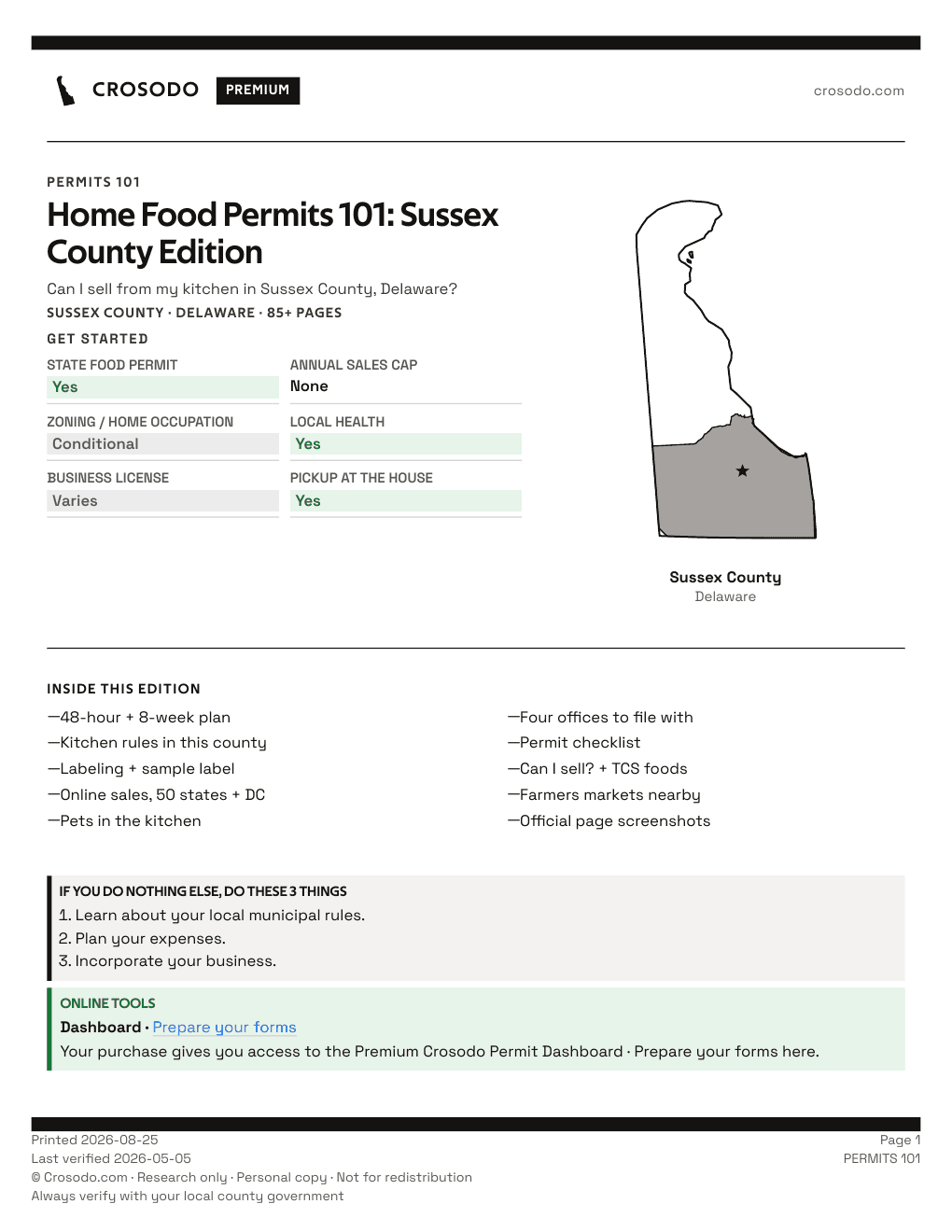 Permit Guide 101 cover for Sussex County