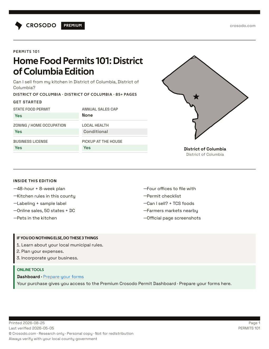 Permit Guide 101 cover for District of Columbia