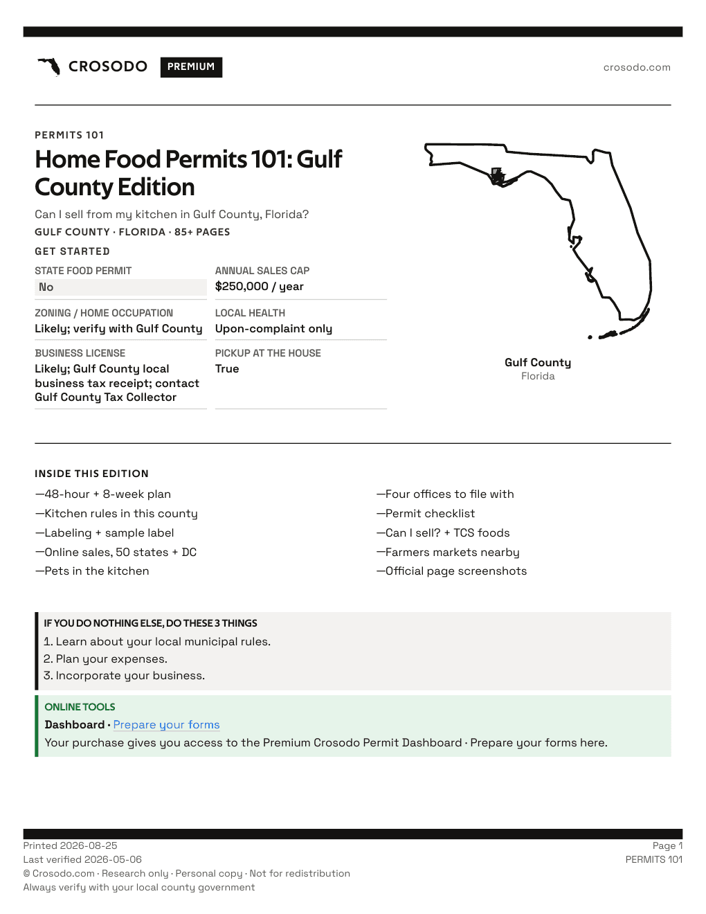 Permit Guide 101 cover for Gulf County