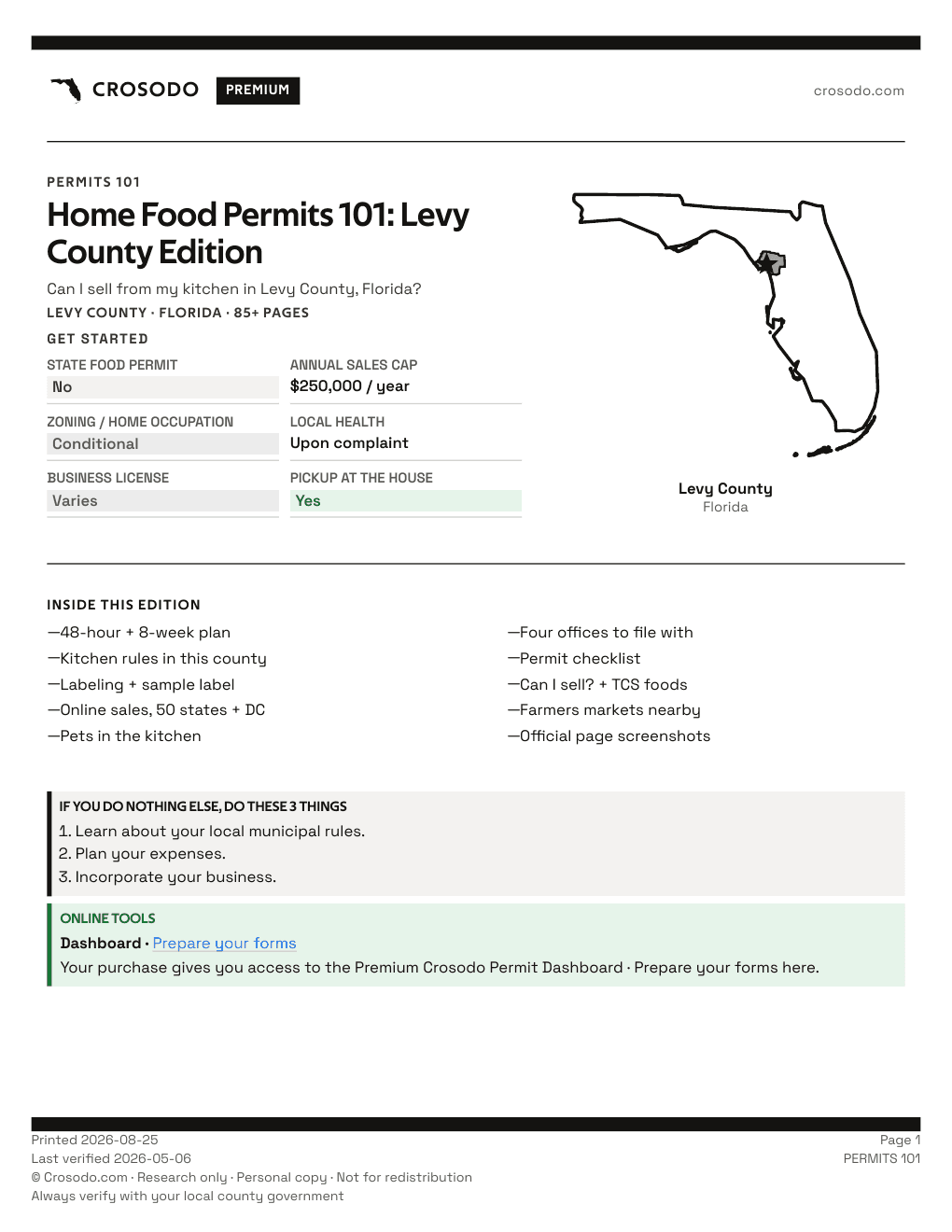Permit Guide 101 cover for Levy County