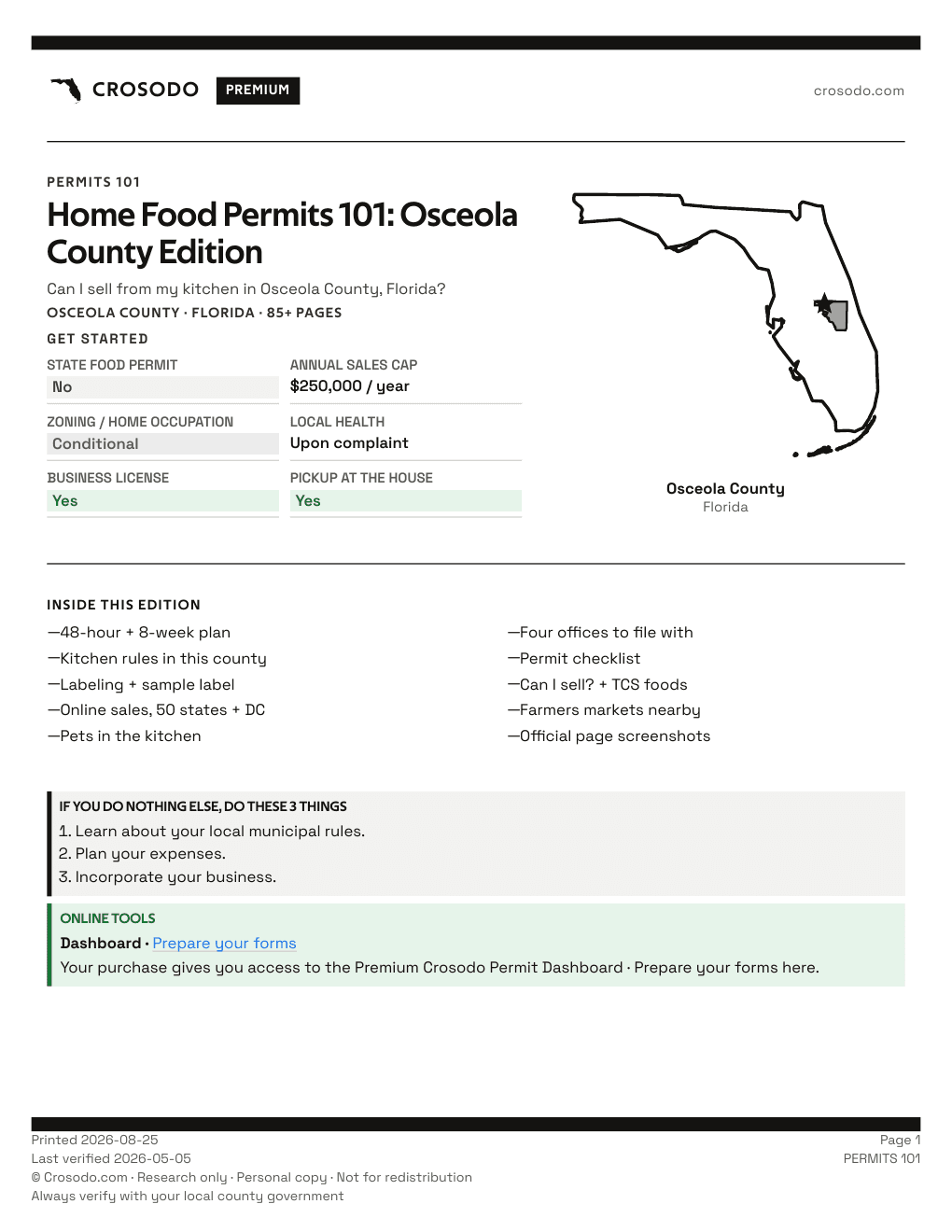 Permit Guide 101 cover for Osceola County