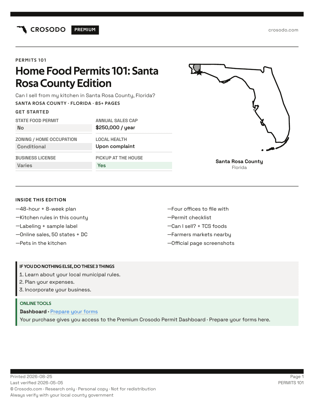 Permit Guide 101 cover for Santa Rosa County