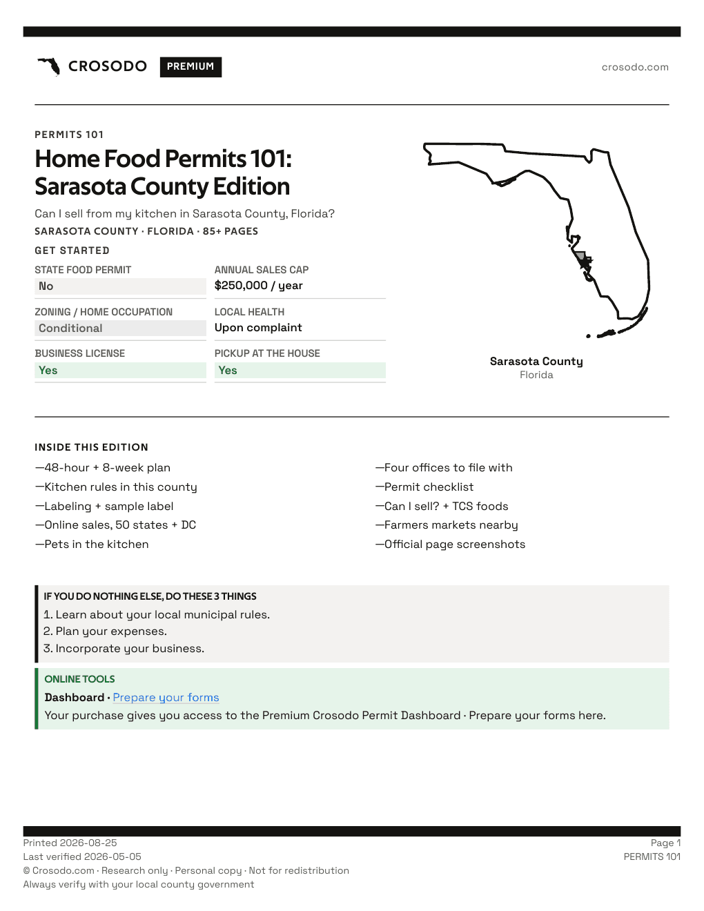 Permit Guide 101 cover for Sarasota County