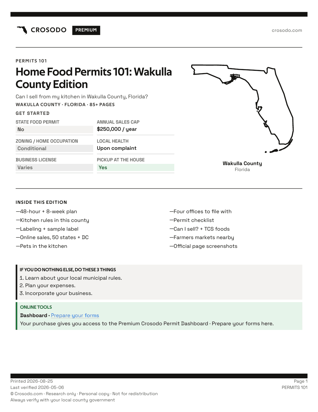Permit Guide 101 cover for Wakulla County
