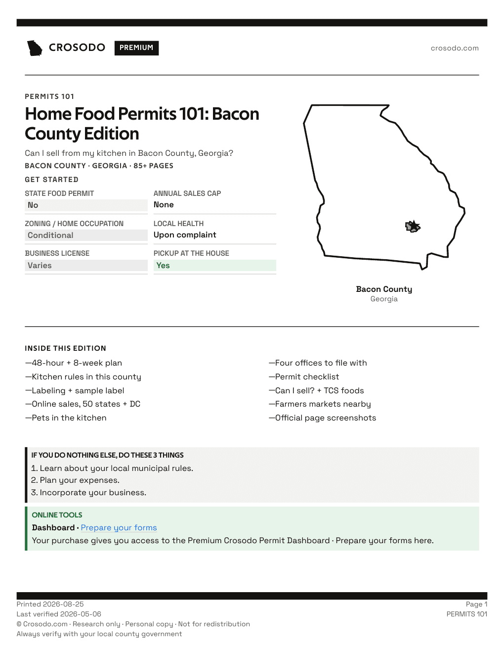 Permit Guide cover for Bacon County
