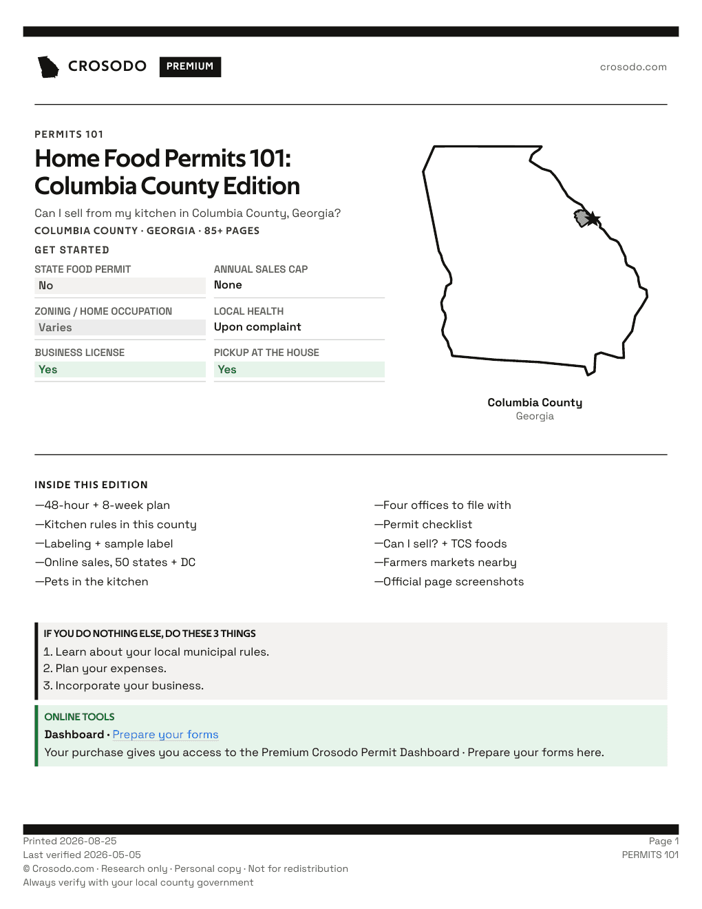 Permit Guide 101 cover for Columbia County