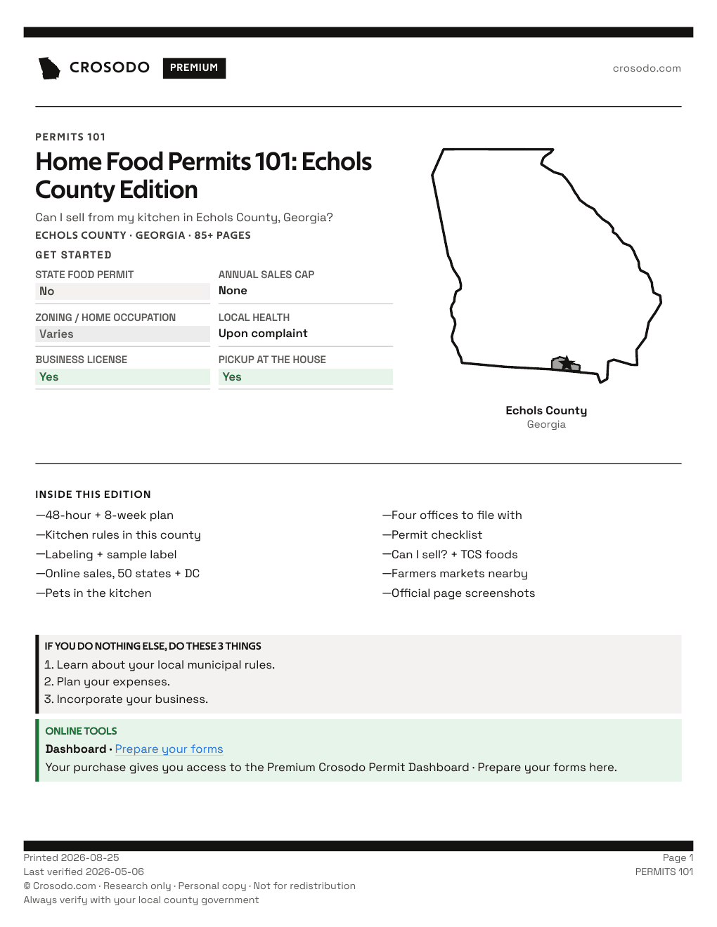 Permit Guide 101 cover for Echols County