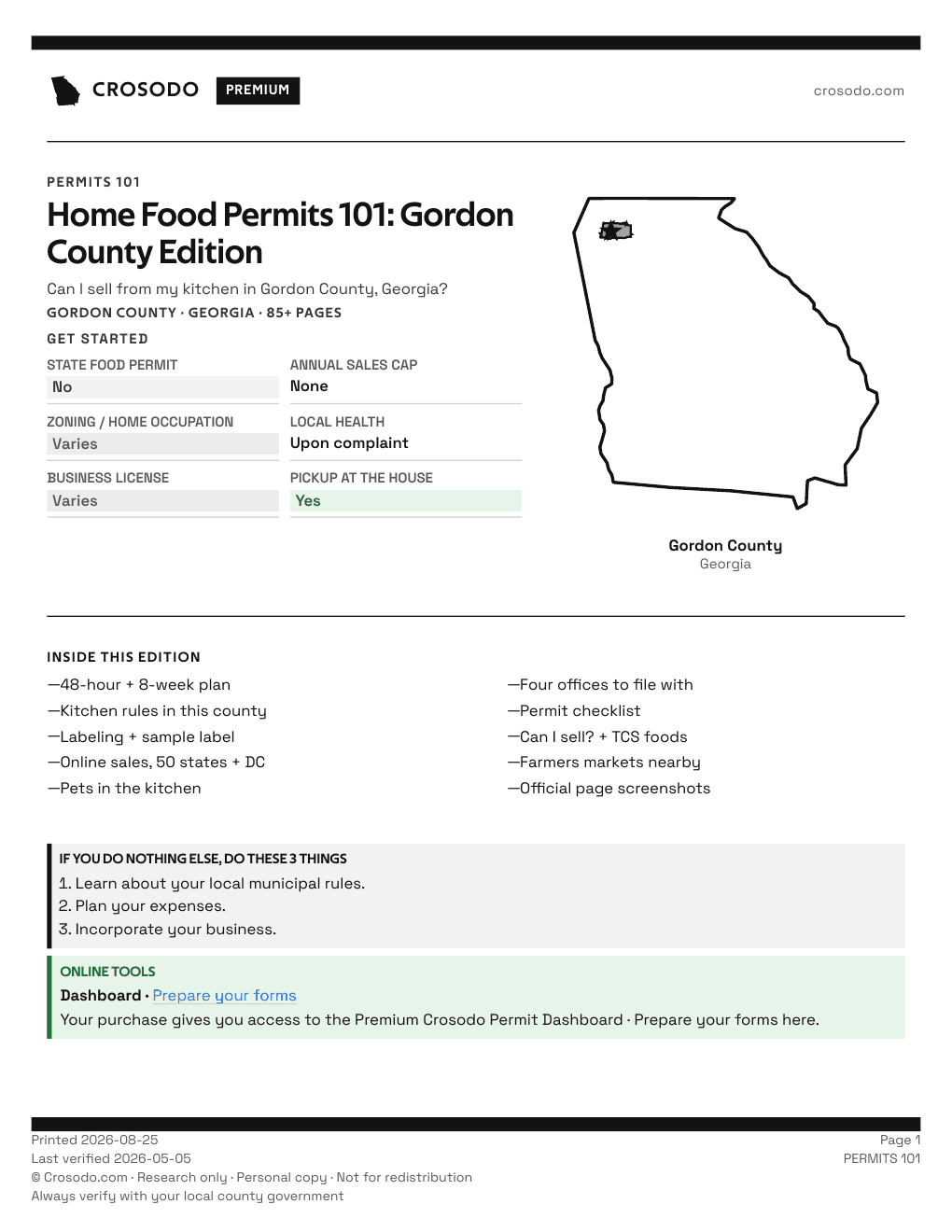 Permit Guide 101 cover for Gordon County