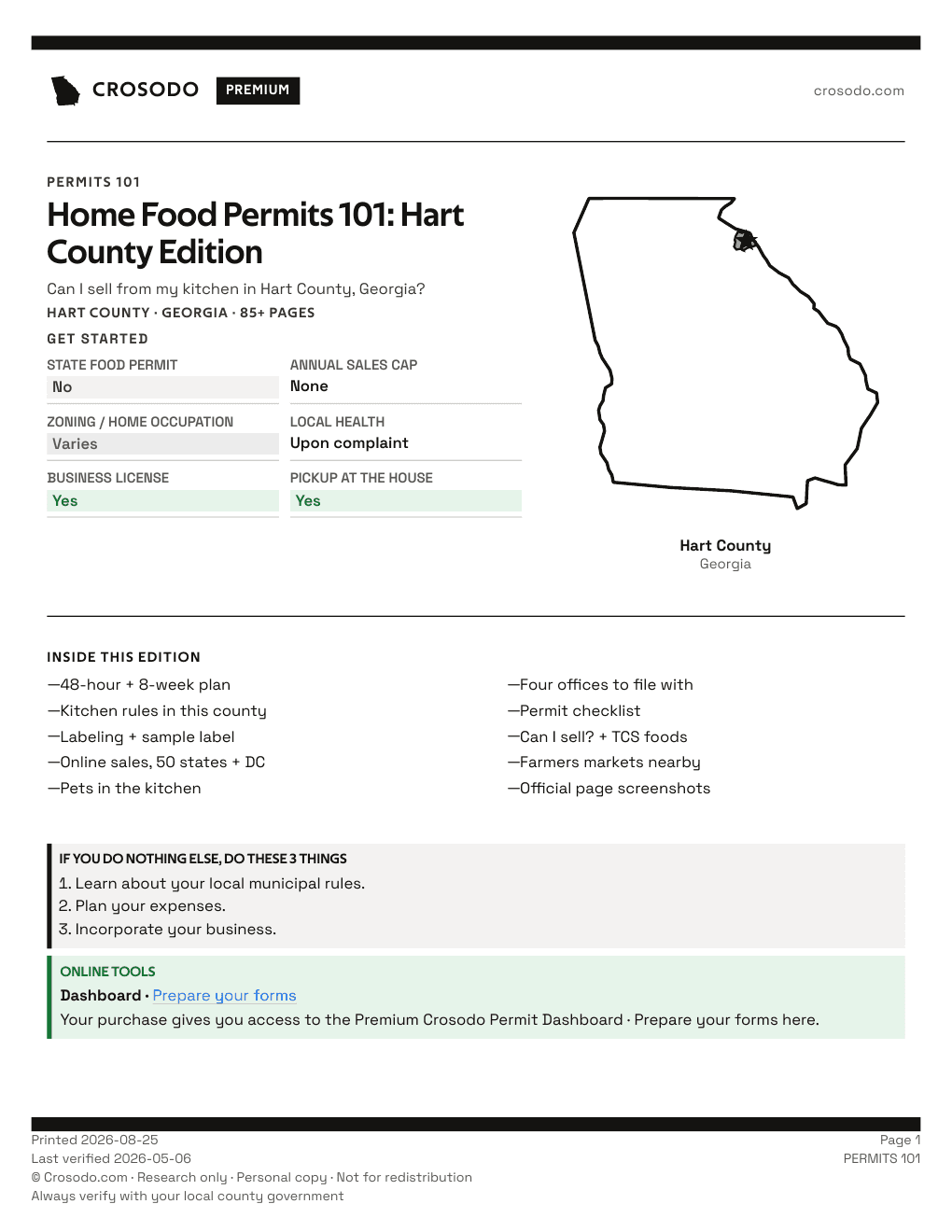 Permit Guide 101 cover for Hart County