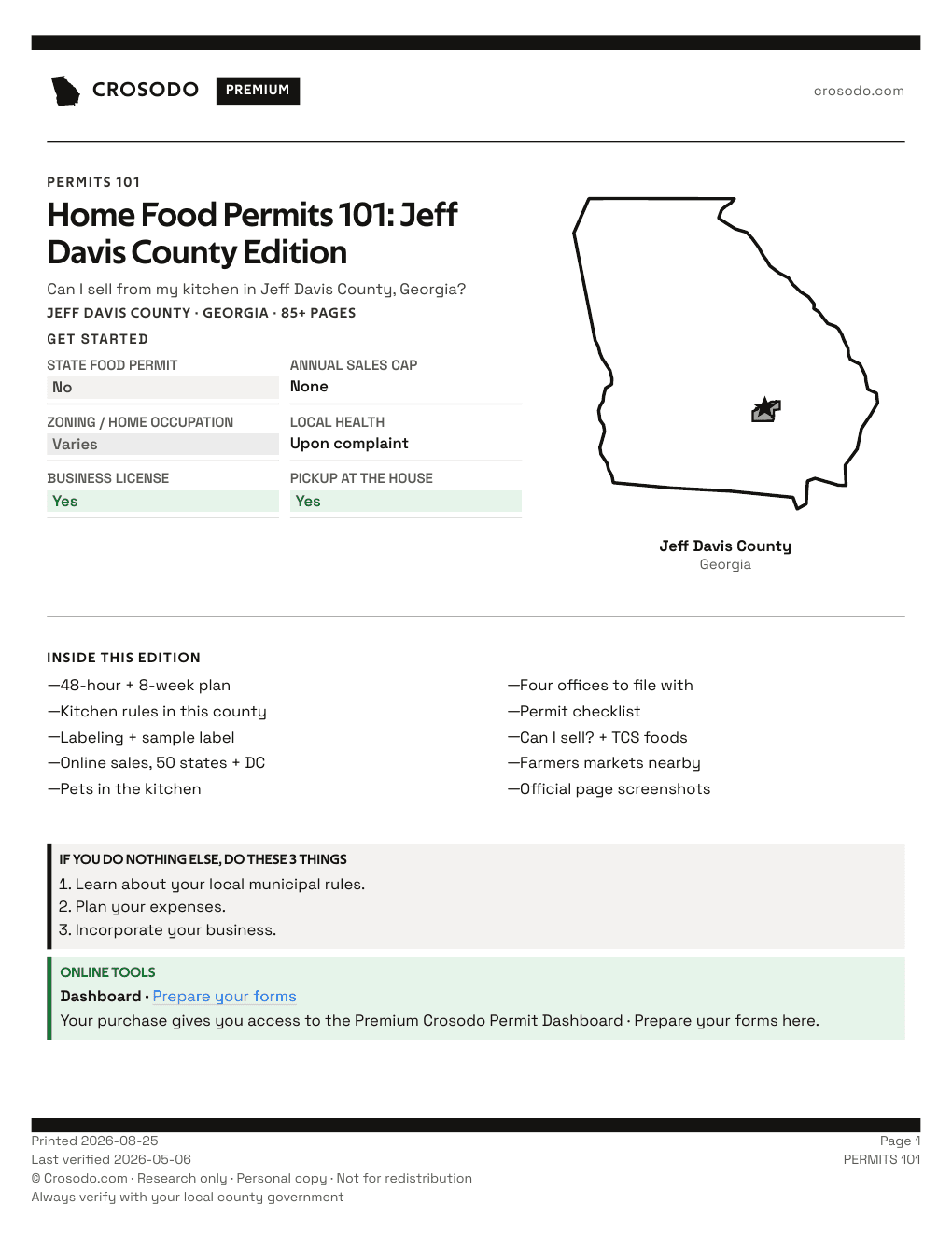 Permit Guide 101 cover for Jeff Davis County